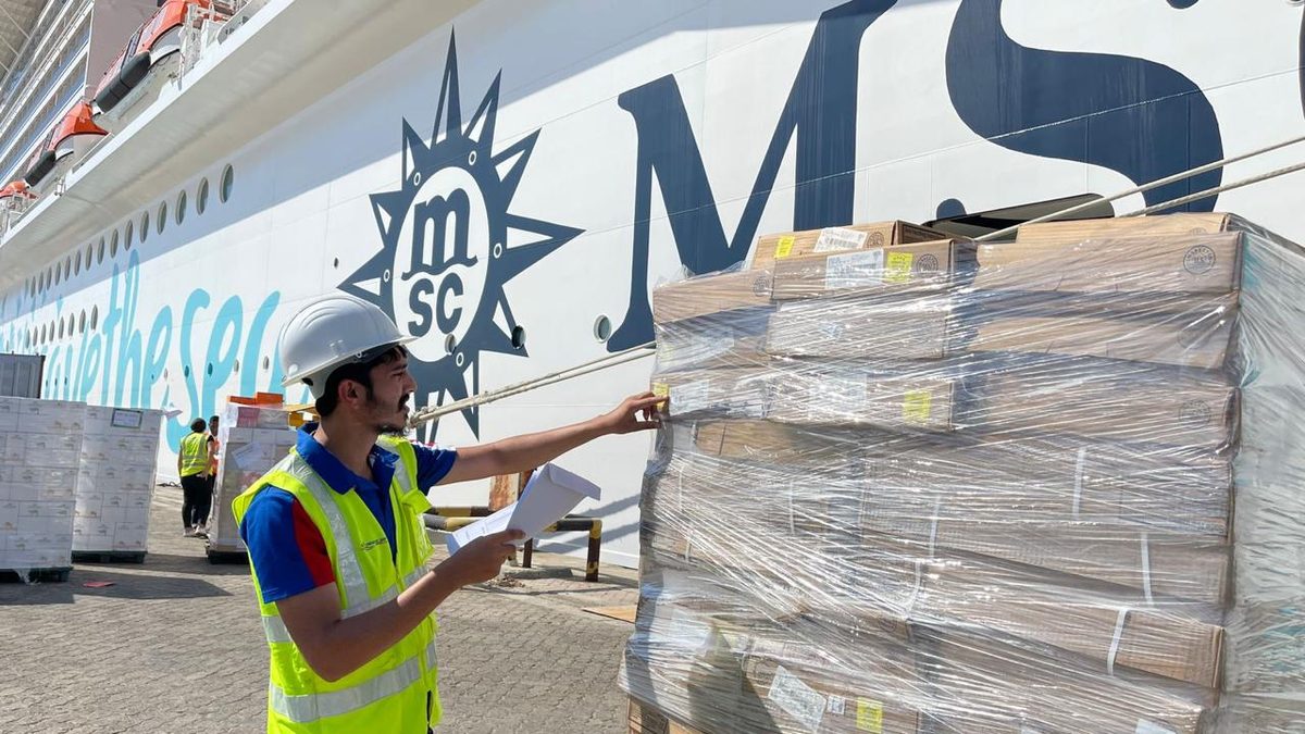 Cruise ship supply operations